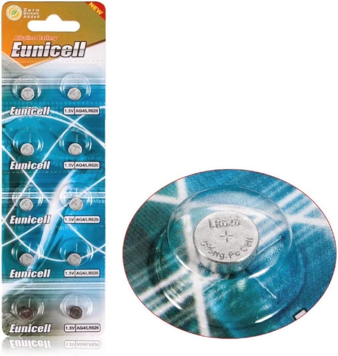 Alkaline Knoopcelbatterijen AG4 1.5V - LR66 / LR626 / SR626W - 10 Stuks