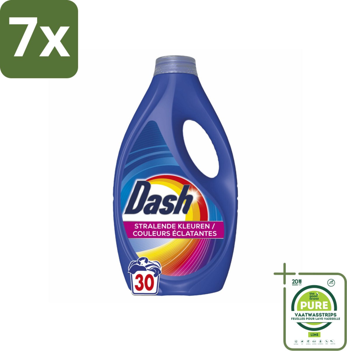 7 x Dash – Wasmiddel – Color – 1350 ml - Grootverpakking - Kleurbehoud - Vlekverwijdering - Stralende Kleuren - Wasmiddel - Wasresultaat