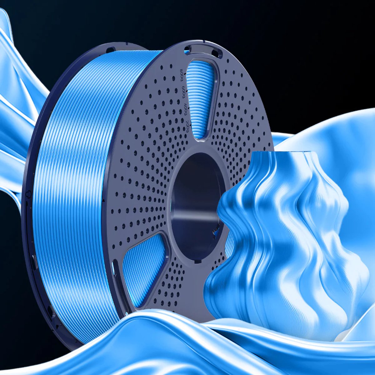 SUNLU PLA+ SILK 3D-filament 1.75mm 1kg BLAUW