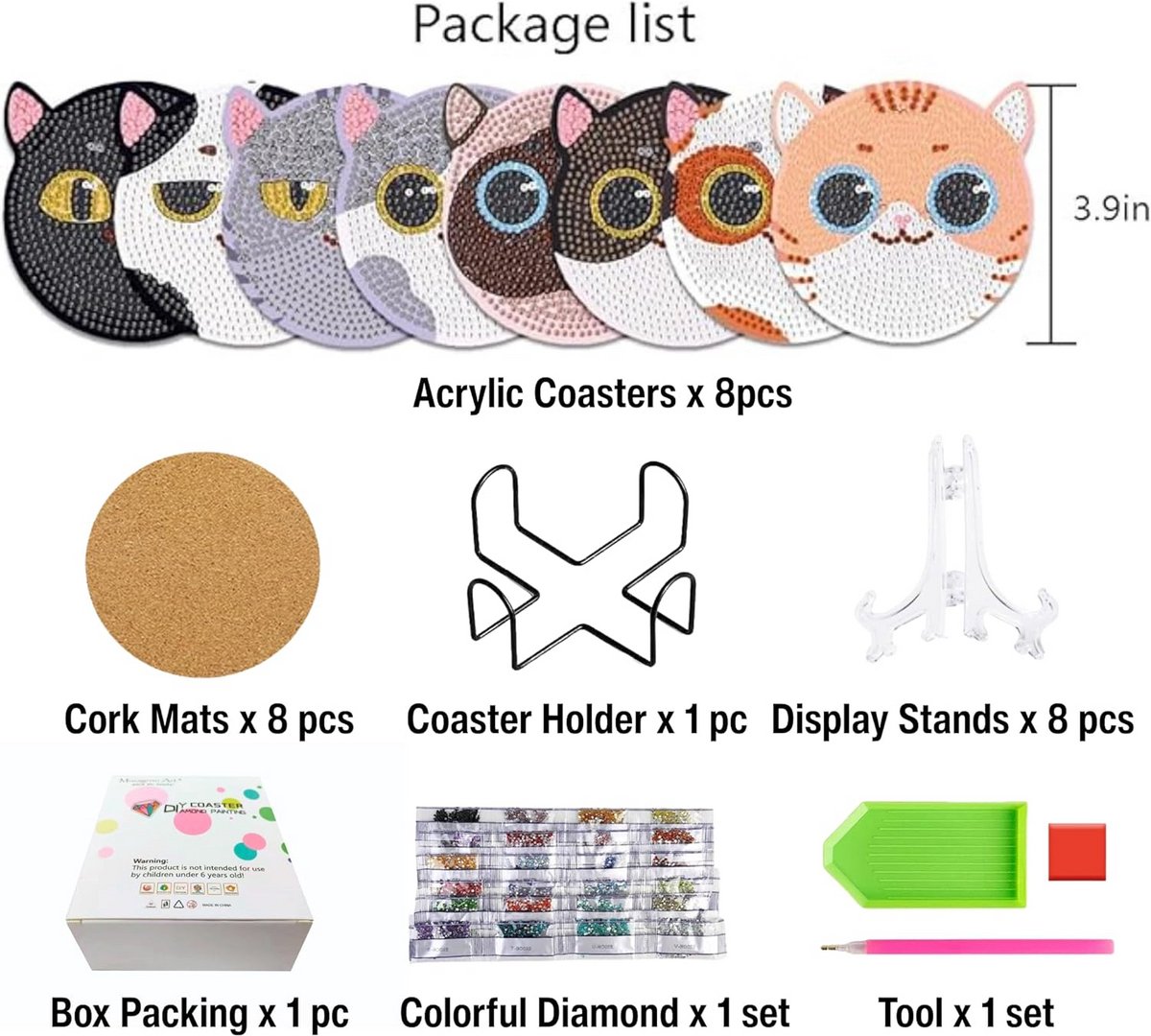 Creatieve Onderzetters voor Diamantschilderen - 8 Stuks voor Beginners
