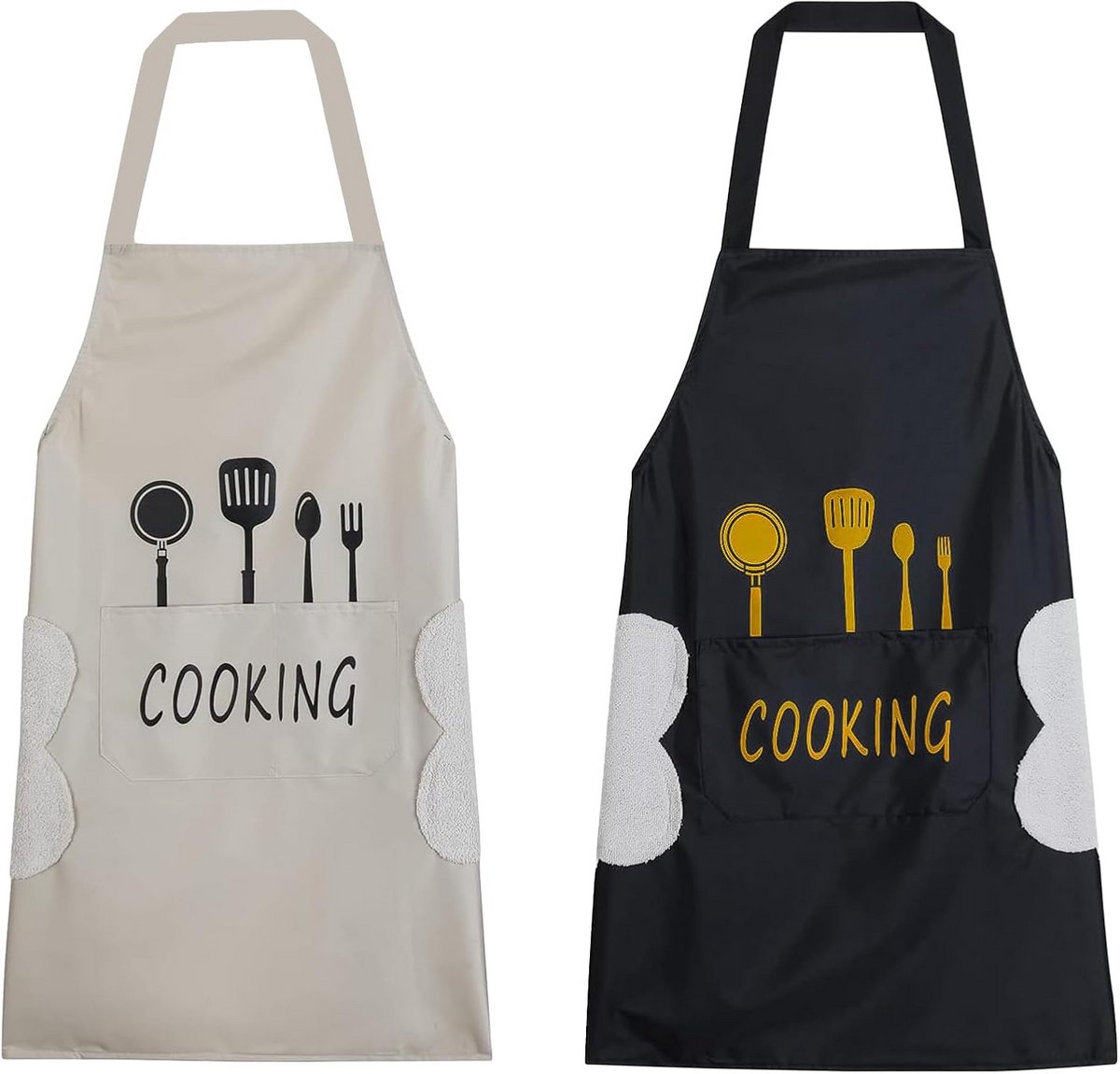 Grappige waterdichte barbecueschorten set van 2 voor mannen en vrouwen