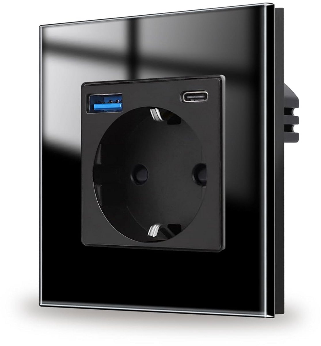 Inbouw Stopcontact met USB A en C - 20W Snel Opladen, 86x86mm, 16A