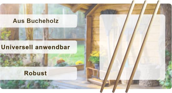 Gereedschapsstelen Set van 3 - Houtsteel Ø 28 mm, 110 cm — afbeelding 5