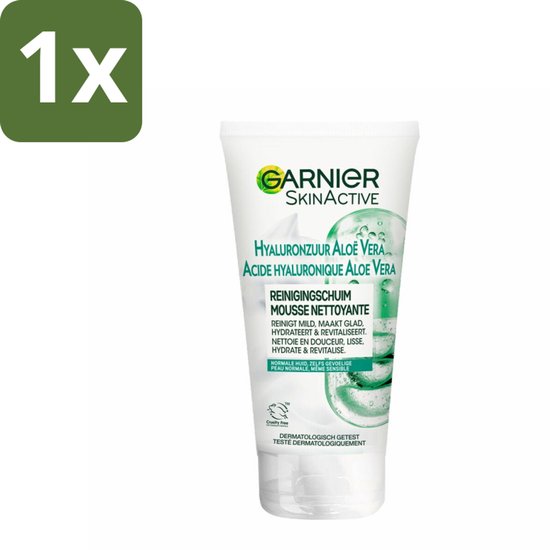 1 x Garnier - SkinActive - Gezichtsreinigingsschuim - Hyaluronzuur & Aloe Vera - Hydraterend - 150 ml - Gezichtsreinigingsschuim - Hyaluronzuur - Aloe Vera - Gezichtsreiniging - Hydraterend