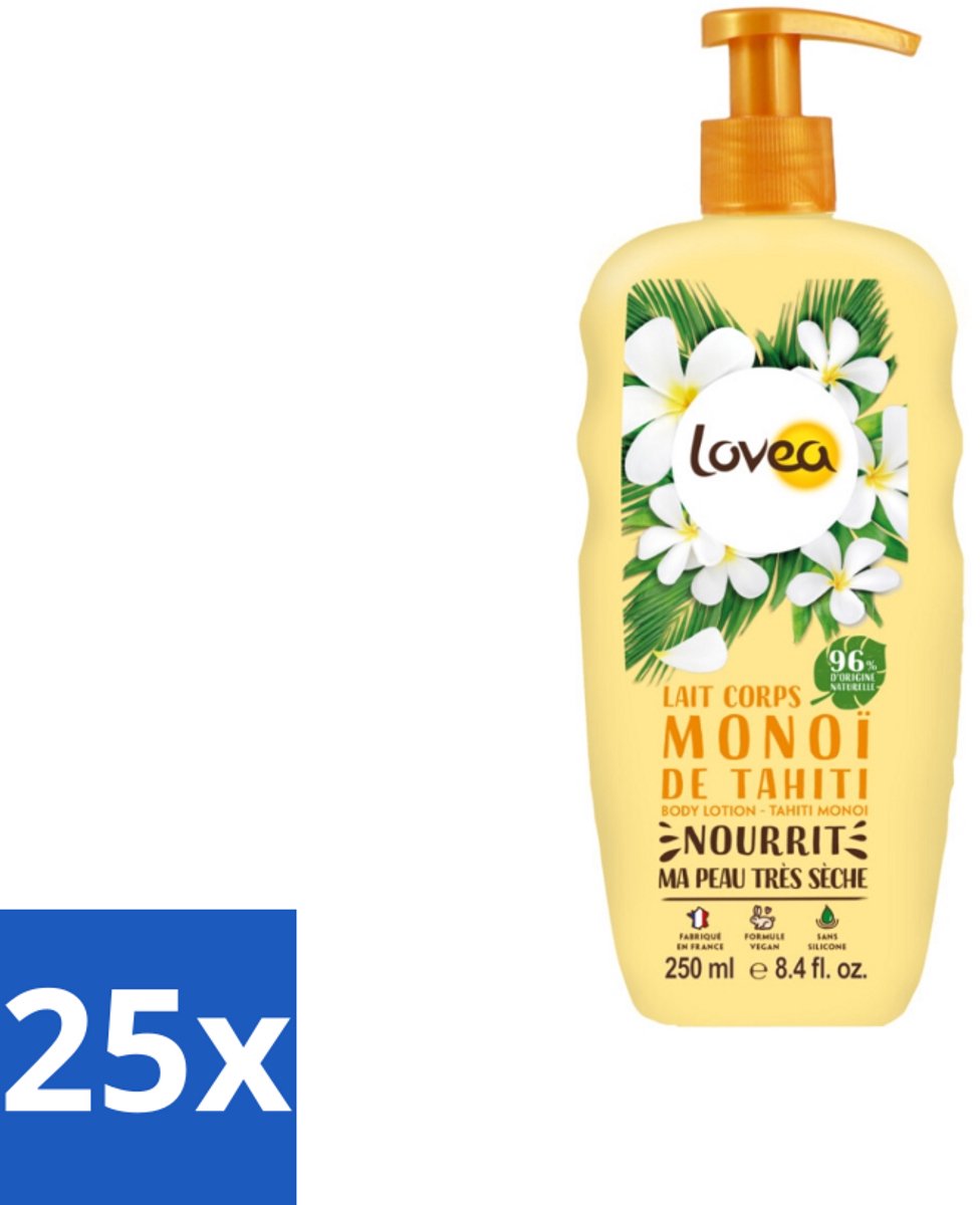 25 x Lovea – Bodylotion – Monoï de Tahiti – Voedend – 250 ml - Koffiezetapparaat