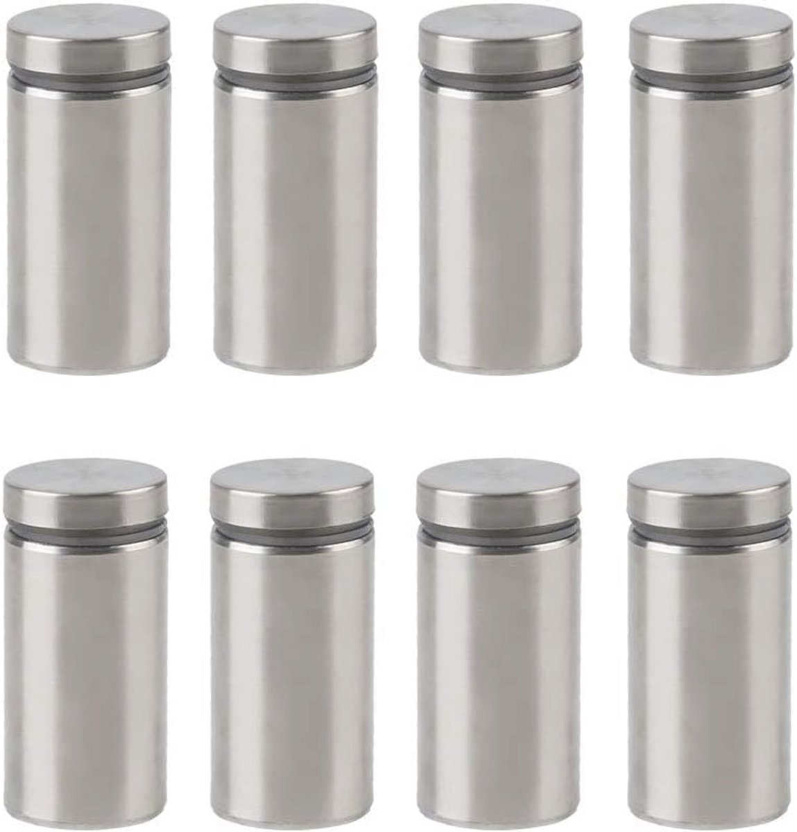8 Stuks Glasafstandsschroeven 25 x 50 mm Roestvrij Staal Wandafstandhouders voor Borden