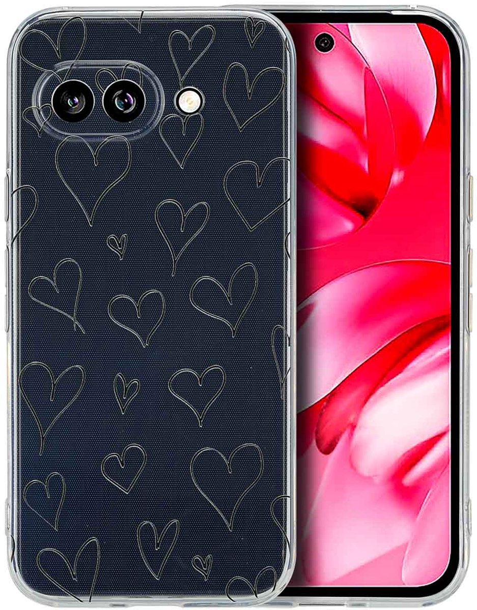 imoshion Hoesje - Geschikt voor Google Pixel 9a - Design hoesje verpakking - Hearts