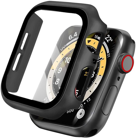 Screen protector - Geschikt voor Apple Watch 4 / 5 / 6 / SE - 40 mm - Full Cover Hard Case / Beschermend Hoesje - Zwart