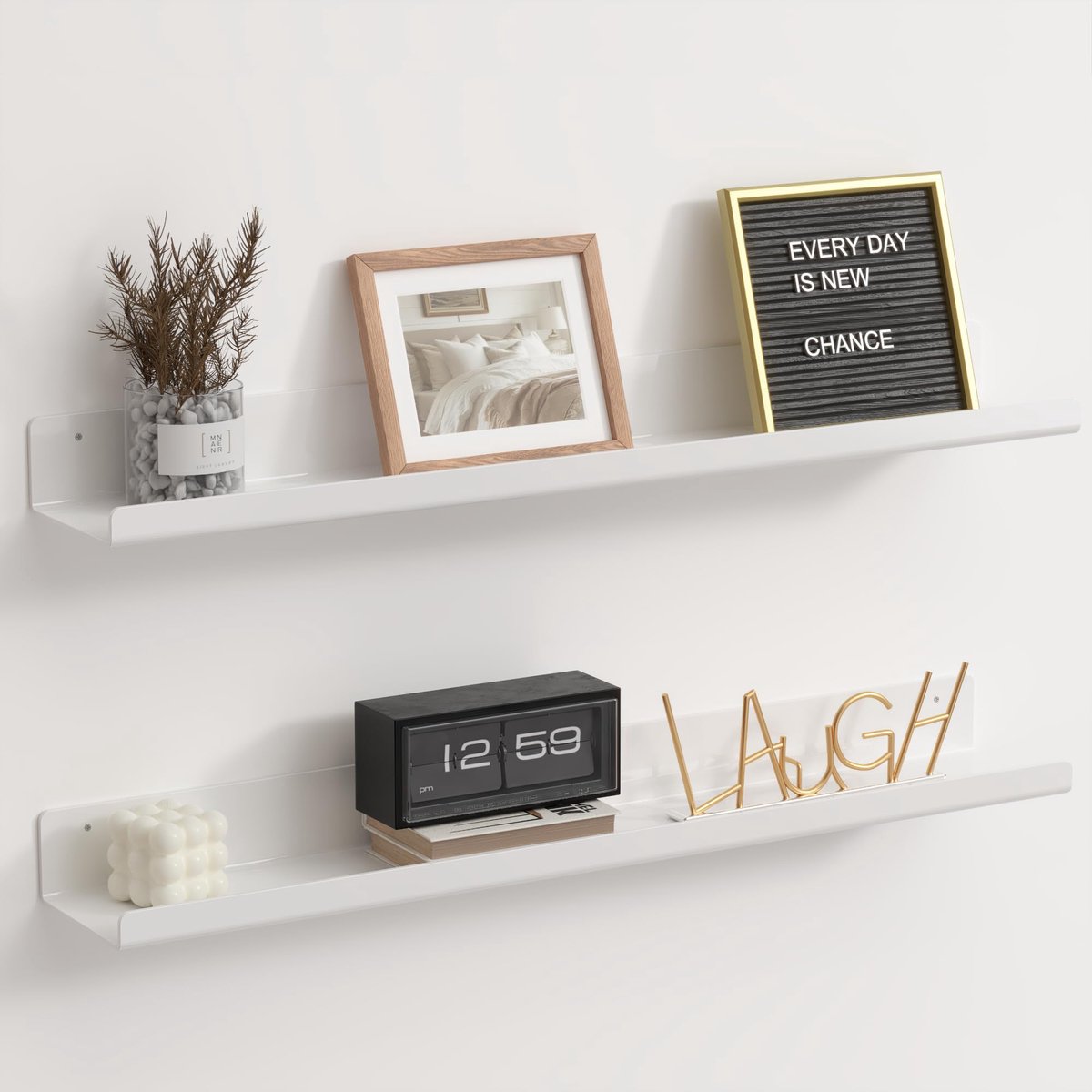 Unyqoos Stijlvolle en Functionele Wandplanken Set van Acryl voor Diverse Ruimtes Wit