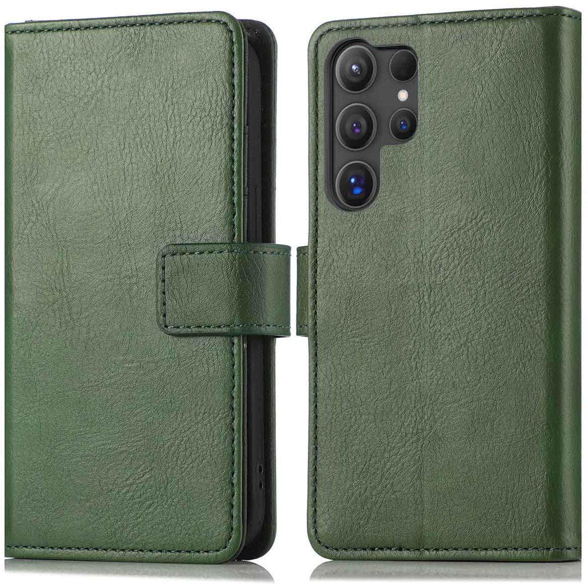 imoshion Hoesje - Geschikt voor Samsung Galaxy S25 Ultra - Luxe Bookcase - Groen