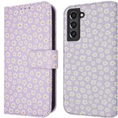 imoshion Hoesje - Geschikt voor Samsung Galaxy S21 FE - Design Bookcase smartphone - White Daisy