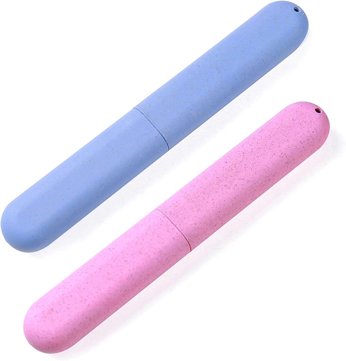 Draagbare Tandenborstel Etui - 2 Stuks, Milieuvriendelijke Tandenborstelhoes voor Reizen en Familie