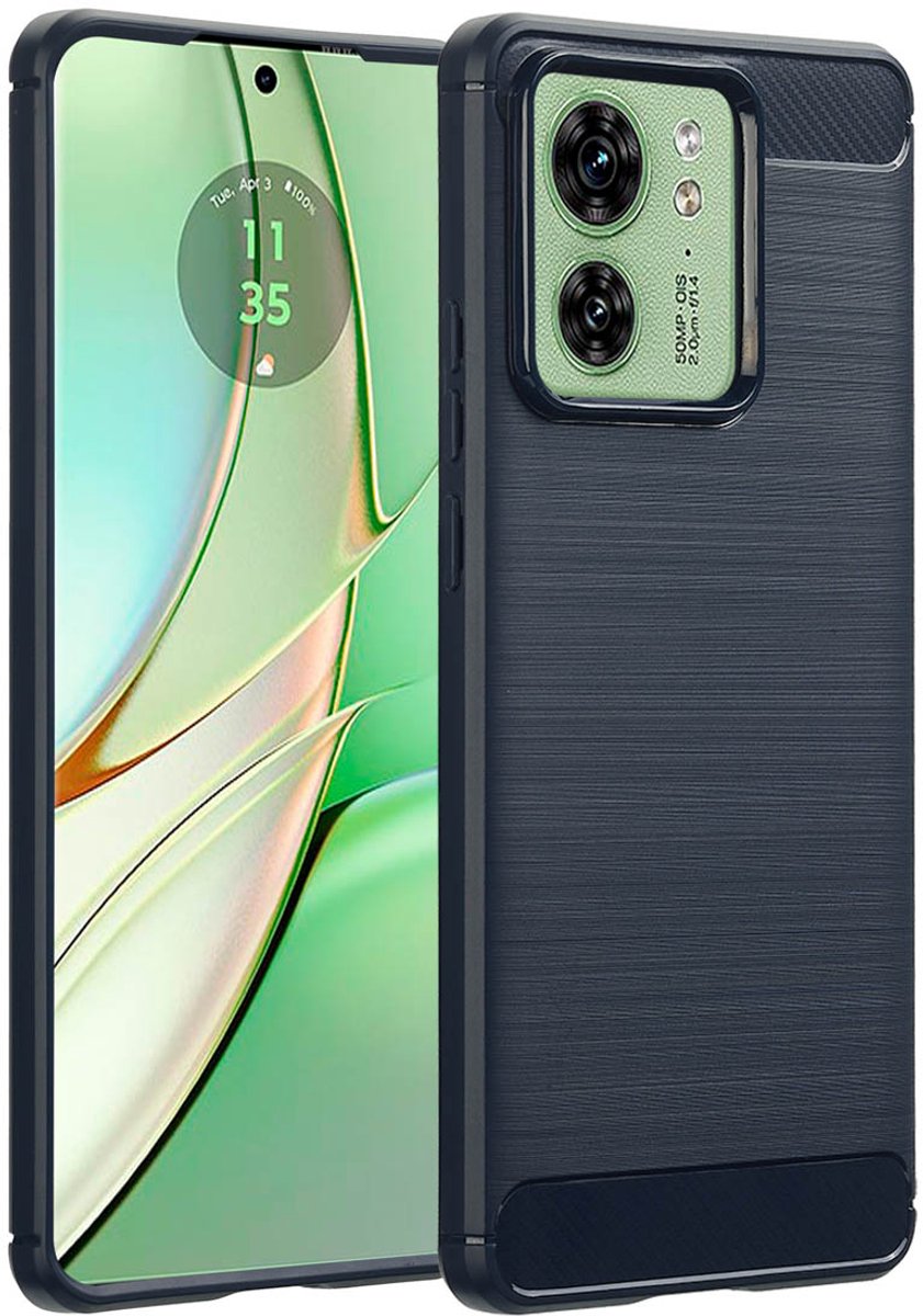 imoshion Hoesje - Geschikt voor Motorola Edge 40 - Brushed Backcover - Donkerblauw