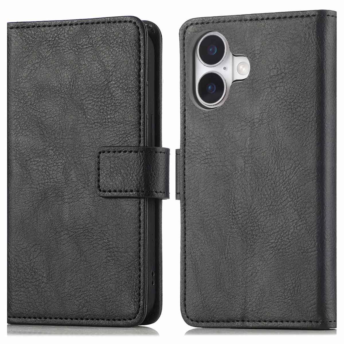imoshion Hoesje - Geschikt voor Apple iPhone 16 - Luxe Bookcase - Zwart