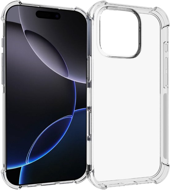 Coque de téléphone transparente et antichoc avec coins renforcés.