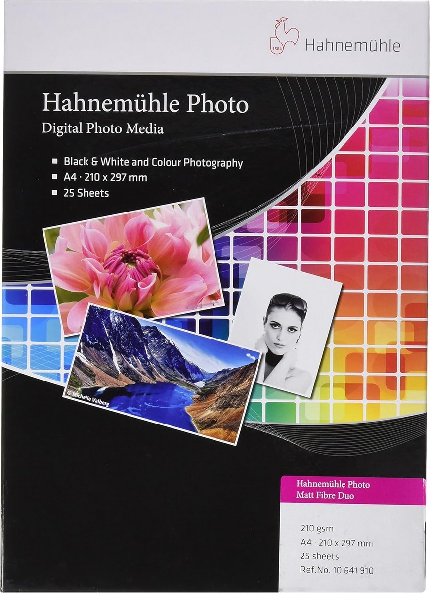 Fotopapier Mat Fibre Duo A4 210g/m² Dubbelzijdig Bedrukbaar Natuurlijk Wit
