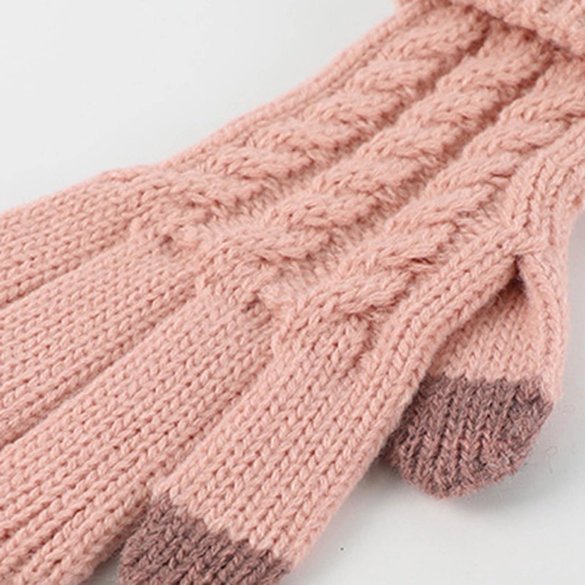 Wintermuts, handschoenen en sjaalset voor kinderen, kindermutsen, muts met pompon, gebreide hals, warme handschoenen, cadeau voor meisjes van 5-10 jaar, roze — cadeau in Mode & Accessoires - foto 4