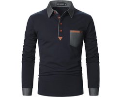 Poloshirt Heren met Lange Mouwen - Katoenen Slim Fit T-shirt voor Golf en Casual Gebruik