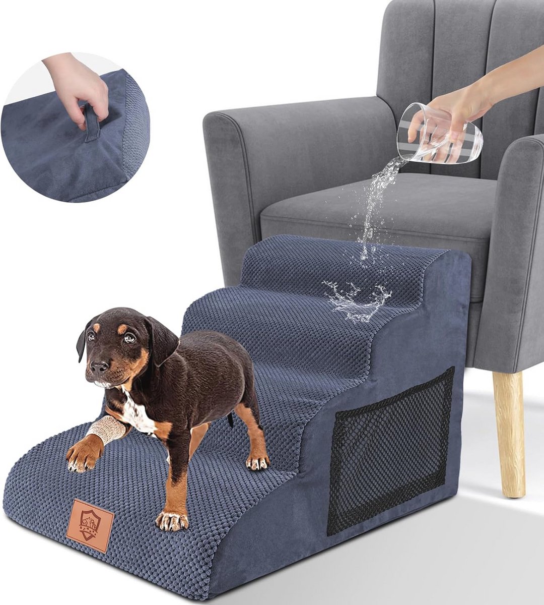 Waterdichte Huisdiertrap voor Honden en Katten - Draagbare en Wasbare Hondentrap met 4 Treden