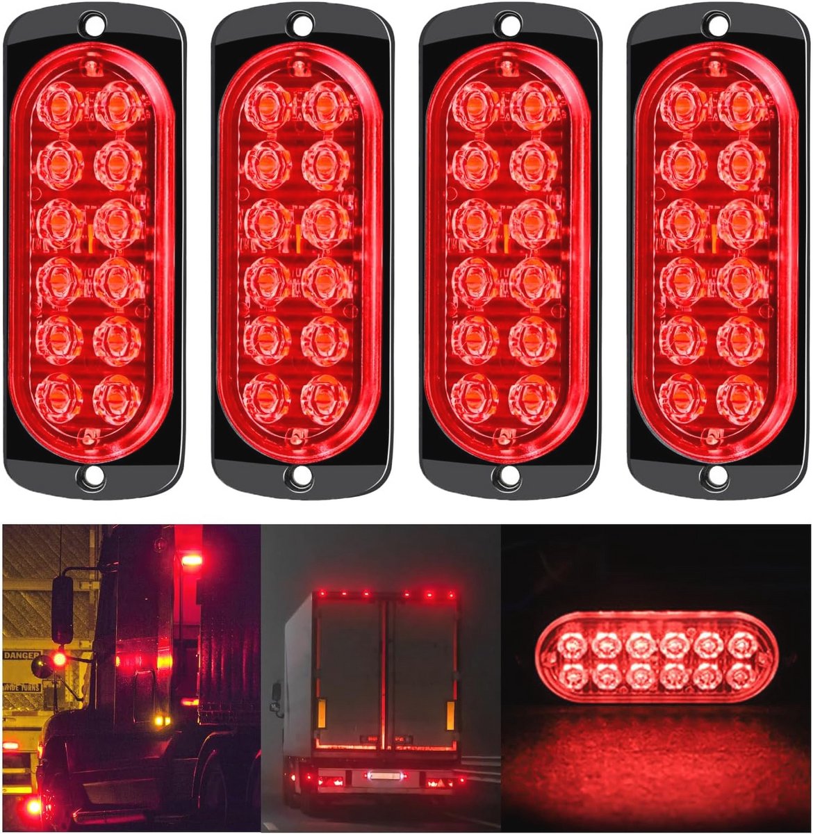 LED Stroboscoop Autolampen - 12V-24V Rood Knipperlicht voor Auto en Aanhanger
