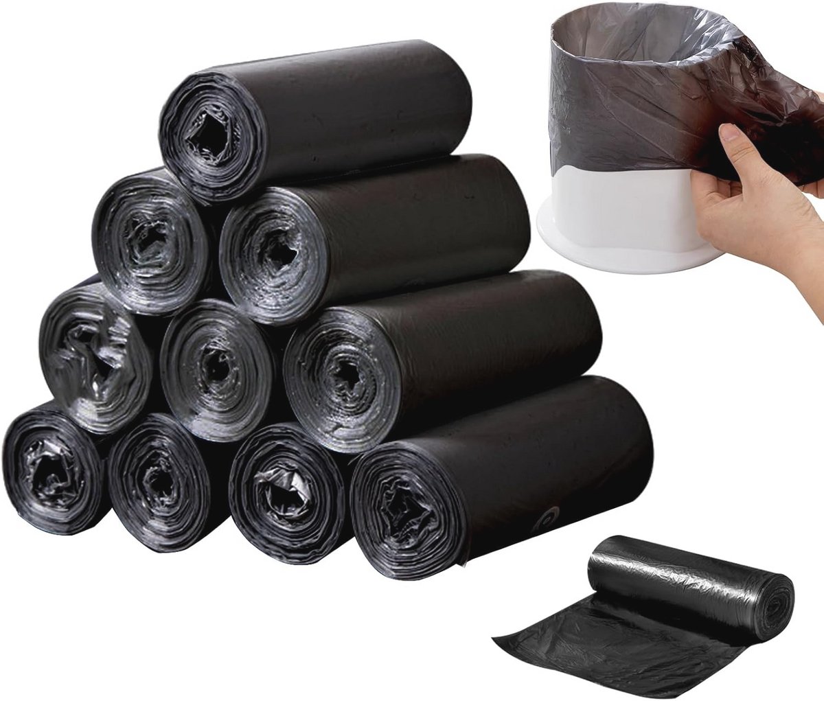 Kleine Vuilniszakken 3L - 300 Stuks voor Mini Vuilnismanden, Ideaal voor Thuis, Kantoor en Auto