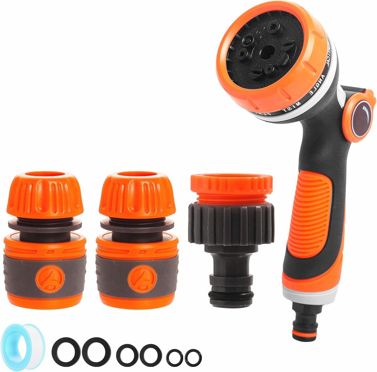 Verstelbare Tuinslang met Spuitpistool en Connectoren - Perfect voor Watergeven en Reinigen