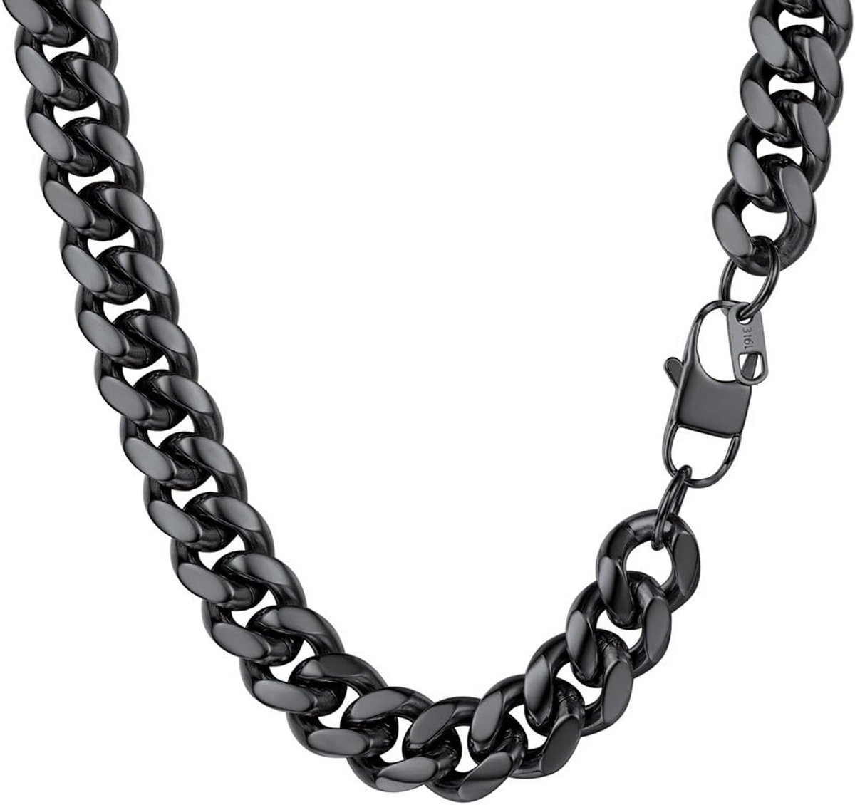 Cubaanse Halsketting Roestvrij Staal Zilver Goud Zwart Heren Dames (Verschillende Maten)