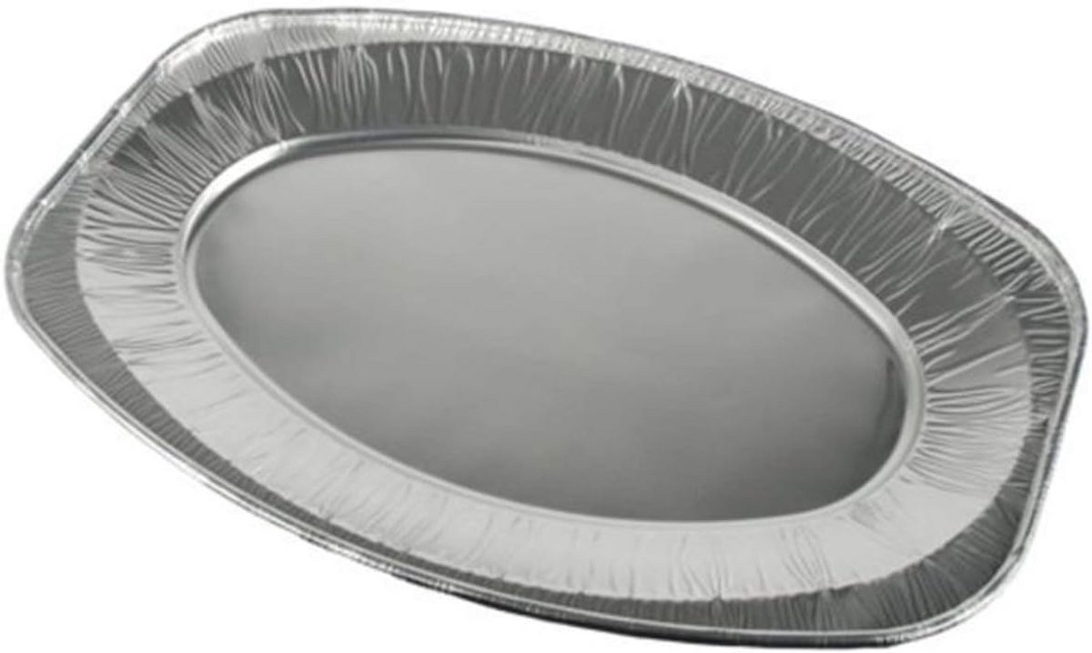 Aluminium serveerborden ovaal 44,5 cm x 29,5 cm - Set van 10