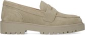 Manfield - Dames - Beige suède loafers - Maat 37