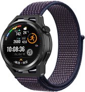 Nylon Smartwatch bandje - Geschikt voor Strap-it Huawei Watch GT Runner nylon band - paars-blauw - GT Runner - 22mm - Strap-it Horlogeband / Polsband / Armband