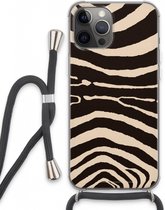 Case Company® - iPhone 13 Pro Max hoesje met Koord - Arizona Zebra - Telefoonhoesje met Zwart Koord - Extra Bescherming aan alle Kanten en Over de Schermrand