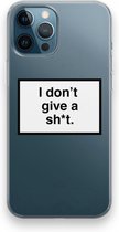 Case Company® - iPhone 12 Pro hoesje - Don't give a shit - Soft Cover Telefoonhoesje - Bescherming aan alle Kanten en Schermrand