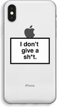 Case Company® - iPhone XS hoesje - Don't give a shit - Soft Cover Telefoonhoesje - Bescherming aan alle Kanten en Schermrand