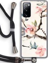 Case Company® - Samsung Galaxy S20 FE / S20 FE 5G hoesje met Koord - Japanse bloemen - Telefoonhoesje met Zwart Koord - Bescherming aan alle Kanten en Over de Schermrand