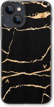 Case Company® - iPhone 13 hoesje - Gouden marmer - Soft Cover Telefoonhoesje - Bescherming aan alle Kanten en Schermrand