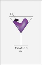 Walljar - Aviation Cocktail - Muurdecoratie - Poster met lijst