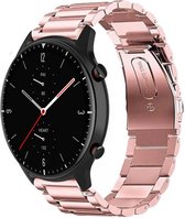 Stalen Smartwatch bandje - Geschikt voor Strap-it Amazfit GTR 2 stalen band - rosé pink - GTR 2 - 22mm - Strap-it Horlogeband / Polsband / Armband