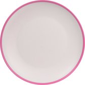 Onbreekbare kunststof/melamine roze ontbijt bordjes 23 cm voor outdoor/camping/picknick/strand