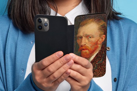Telefoonhoesje Geschikt voor iPhone 11 Pro telefoonhoesje - Zelfportret - Vincent van Gogh - Met vakjes - Wallet case met magneetsluiting