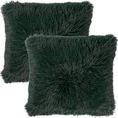 Set van 2 - Dutch Decor FLUFFY - Kussenhoezen unikleur Mountain View 60x60 cm - Groen