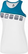 tanktop 5-C dames polyester/elastaan wit/blauw maat 40