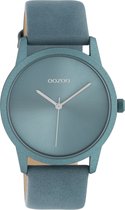 OOZOO Timepieces - Blauwe horloge met blauwe leren band - C10946 - Ø38