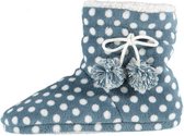 sloffen Chenille dames elastomeer/textiel blauw maat 39-40