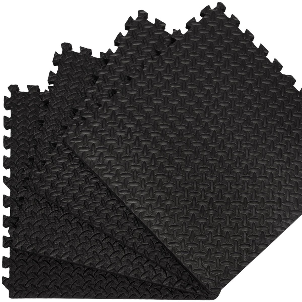 12 vloerbeschermingsmatten 63x63 - 2 cm fitnessvloermat - set van 4,8 m² beschermingsmatten