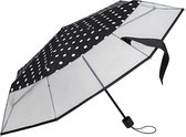paraplu 24 x 90 cm polyester zwart/transparant