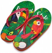 teenslippers Tropical Style EVA groen/rood mt 24-25