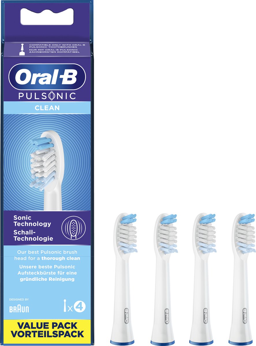 Oral-B Pulsonic Clean Opzetborstels Voor Sonic Tandenborstels Verpakking Van 4 Stuks