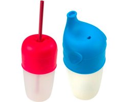 Baby siliconen beker deksel blauw/rood