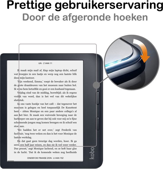 Screenprotector Geschikt voor Kobo Libra 2 Screenprotector Gehard Glas Tempered Glass - Screenprotector Geschikt voor Kobo Libra 2 Screenprotector - 2 PACK van OMENYX — afbeelding 5