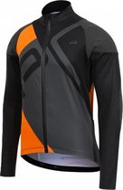 fietsjack P-Stain heren polyester zwart/oranje mt L